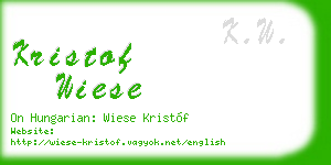 kristof wiese business card